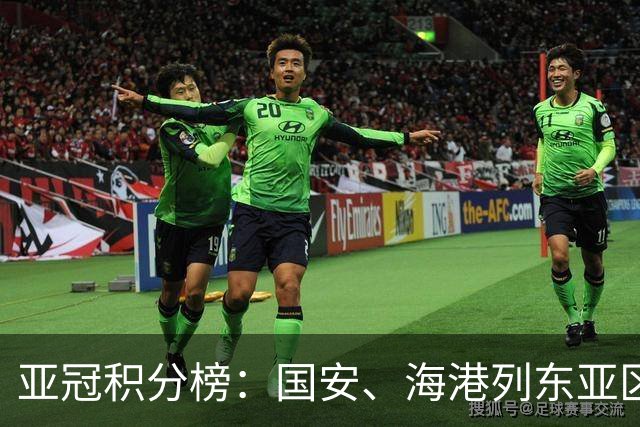 亚冠积分榜：国安、海港列东亚区第5、第8位， 日本三队居前三